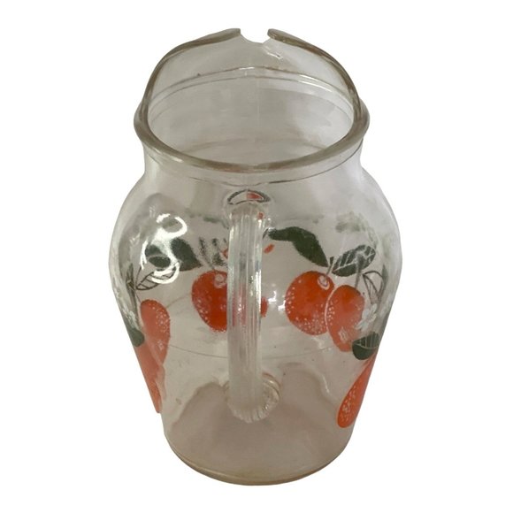 Vintage Orange Juice Pitcher MCM Libbey Glass 7.5" x 3.5" - Picture 5 of 13